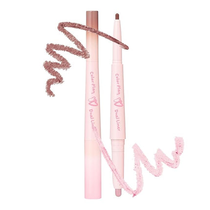 2aN Color Play Dual Liner | 2-in-1 Aegyo-sal & Shading Pencil | Long-Lasting Pearl & Matte Duo Liner for K-Idol Eye Makeup | Easy to Blend, All-Day Wear (0.006oz+0.02oz) (03 Taro Bunny)