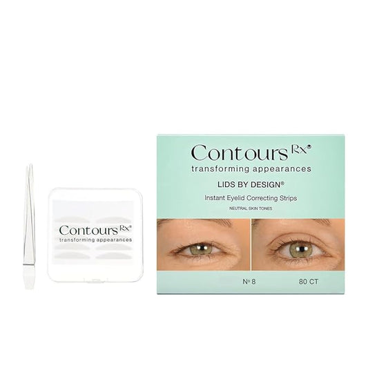 Contours Rx Lids by Design – 8mm Eyelid Lift Strips for Dramatic Lift on Hooded, Droopy Eyelids – Medical-Grade, Anti-Aging, Non-Surgical Eye Tape – 80 Count