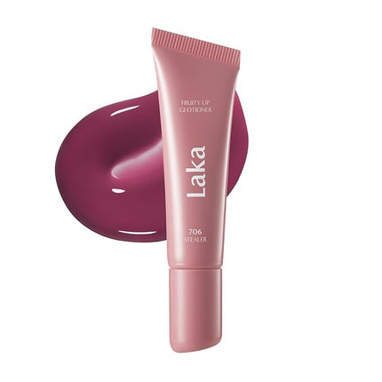 Laka Fruity Lip Glotioner, 10ml/0.33 fl.oz, Lip Gloss with High Shine Vivid Colors, Jelly tip for Hygienic & Easy Application, K-Beauty (#706 Stealer)