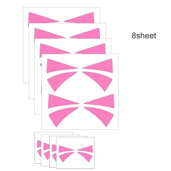 Cosplay Face Temporary Tattoos, 12 Tattoos Overwatch DVa Face Tattoo Stickers 2 Sizes Pink