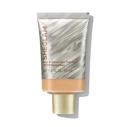 SHEGLAM Dew & Done Skin Tint with SPF20 Light-medium Coverage Foundation Evens Skin Tone-Nude