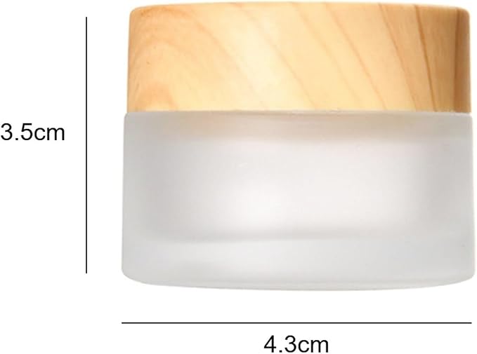 6pcs Glass Cosmetic Containers, Frosted Glass Bottle，Portable Cosmetic Container with lids，Reusable Small Empty Bottle for Lotion Cream Scrub（10ml）