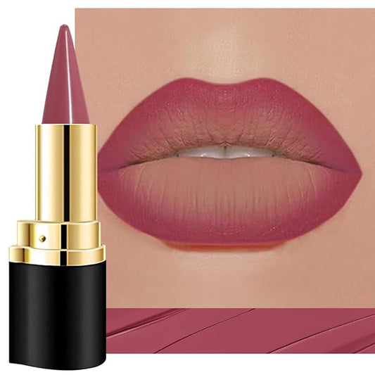 Kaely Mauve Red Gradient Matte Lipstick Lip Liner Pencil for Women, 2in1 Flawless Contour Gradual Ombre Effect Lip Pencil Makeup Waterproof, labiales mate 24 horas originales, 10