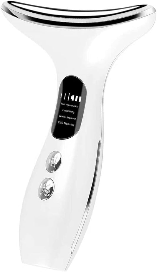 3-in-1 LED Skin Sculptor - Red Light Neck Massager with Heat - Ergonomic Relaxation Device for Muscle Comfort & Skin Care, Non-Medical Personal Use,White,2025