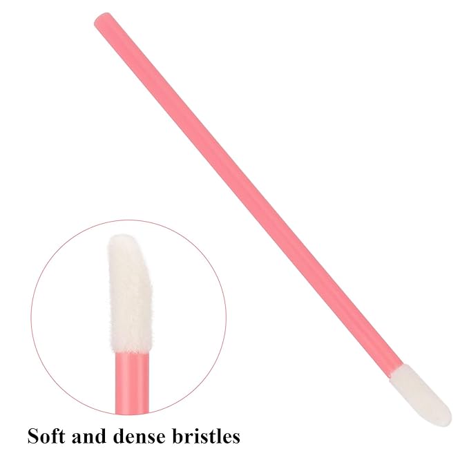 700 Piece Disposable Lip Wands - Lip Brushes, Lipstick & Gloss Applicators - Lint Free Makeup Applicator Brush Beauty Tool - Pink