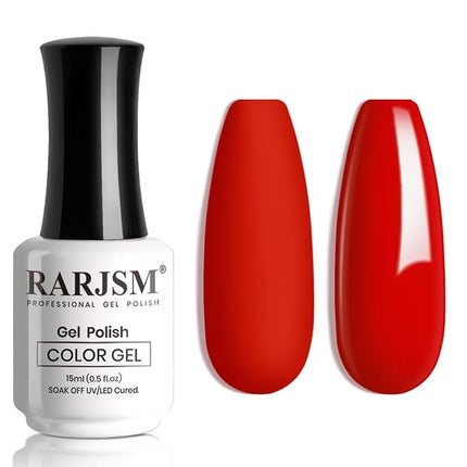 RARJSM Red Gel Nail Polish 15ml BightRed Gel Polish Classic Vintage Pastel Color Soak Off UV LED Cured Christmas Red Nail GelPolish 1 Piece for Nail Art Manicure Salon DIY Home Winter
