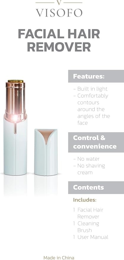 Facial Hair Removal for Women | Electric Razor Device Small Mustache Dermaplaning Remover Tools Tweezers Epilator Trimmer Face Dermaplane Shavers Beauty Gadgets Set Accessories by VISOFO (Coral)