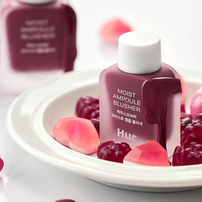 House of Hur Moist Ampoule Blusher with 50% Moisture Essence | Hydrating & Long-Lasting Blush | 0.33 fl. oz. (9 Shades) - Berry Purple