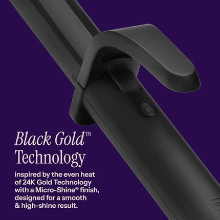 Hot Tools Pro Artist Black Gold Digital Salon Hair Curling Iron | Medium Loose Curls and Tousled Waves, (1-1/4 inch)