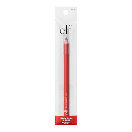 e.l.f. Cream Glide Lip Liner, Highly-Pigmented Pencil For Shaping & Sculpting Lips, Semi-Matte Finish, Vegan & Cruelty-Free, Red Receipt