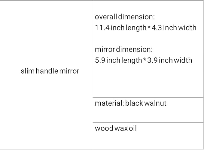 Hand Mirrors with Handle for Makeup, Touching Up and Shaving, Oval Vintage Hand Held Mirror for Men&Women, 11.4" L x 4.3" W, Multi-Purpose for Salon Home Travel, Walnut Wood
