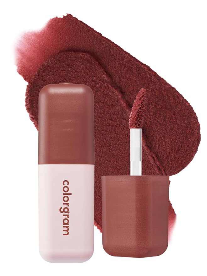 COLORGRAM NUDE BLUR TINT 13 BURNT MARRON | Soft Velvet Matte Liquid Lipstick & Cheek Tint | Lightweight Blurring Tint for a Smooth & Airbrushed Finish | Long-Lasting & Non-Sticky Formula