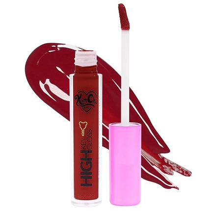 Kimchi Chic Beauty High Key Gloss, High-Shine Lip Gloss Helps Illuminate Your Look and Face, Non-Sticky, Deep Burgundy Red, 04 Pomegranate, 3.5ml