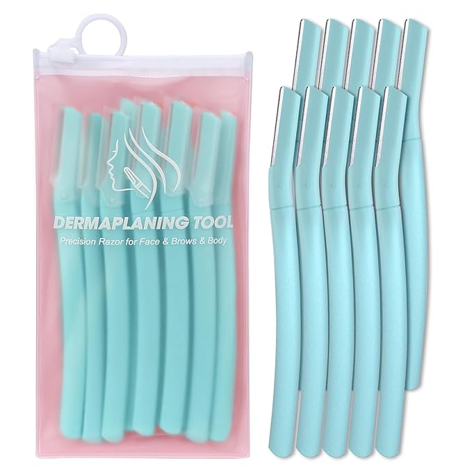 Face Razors for Women, Dermaplane Razor for Women Face, Eyebrow Razor, Dermaplaning Tool, Gentle Exfoliation Microblades for Sensitive Skin, Peach Fuzz Remover