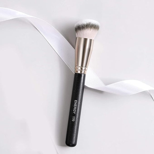 ENERGY Foundation Brush for Liquid Makeup Professional Synthetic Bronzer Brush for Full Coverage Cream Powder Cosmetics Blending Buffing Contouring Vegan application tool 170