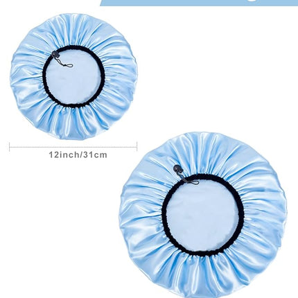 Auban Shower Cap for Women, Adjustable Reusable, Extra Large, Double-Layer Waterproof Bathing cap, Waterproof Exterior, EVA Lining, Hair Cap for All Hair lengths, 3 Colors