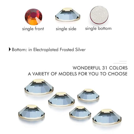 1440Pcs Dawn Light Crystal Rhinestones,Glass Flatback Rhinestones Gemstones Small for Nail Face Makeup Art Crafts Clothes Decoration -(SS8,2.4mm,Dawn Light)