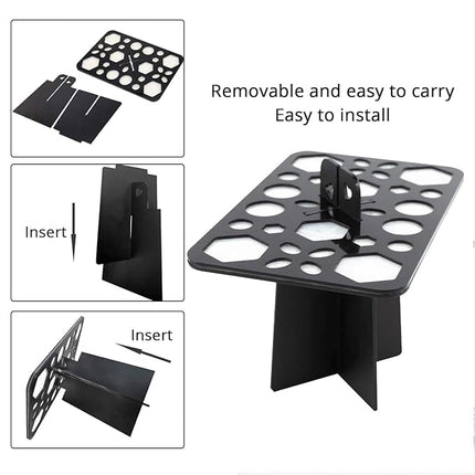 BEAKEY Make up Brush Drying Rack, Collapsible Makeup Brush Holder 28 Holes Makeup Brush Dryer Stand - Black