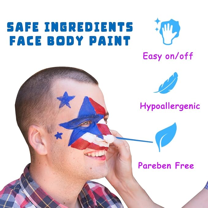 Bowitzki Face and Body Paint 2oz Cream Makeup 60ml Water Based Face Painting Special Effects For Adults Children Kids Halloween Christmas Party Stage Cosplay (Black)