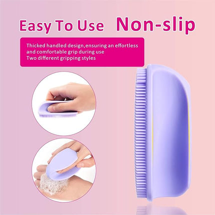 Silicone Face Scrubber,Face Scrubber,2pcs Facial Cleansing Brush,Facial Washing Brush for Deep Clean Pore Cleansing Blackhead Remover Scrubbing Brushes for All Kinds of Skins (Green+Pink)