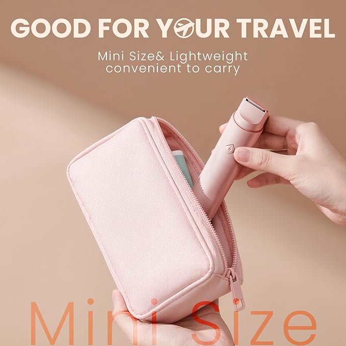 Electric Bikini Trimmer for Women - Dermave Bikini Shaver, Dual Head Shaver Women, 2-in-1 (Pink)