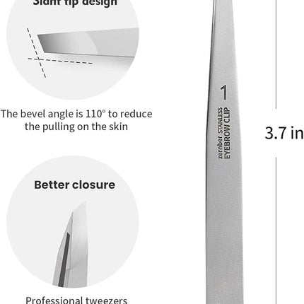 Eyebrow Hair Removal Tweezers, Slant Tweezer Handmade Professional Eyebrow Facial & Hair Remover Better closure Stainless Steel
