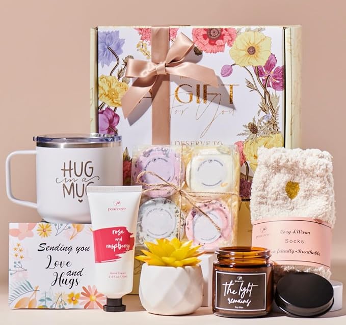 Care Package for Women Spa Gifts Baskets for Women Self Care for Best Friends Mom Grandma Wife Feel Better Gifts Thinking of You Encouragement Stress Relief Get Well Soon Gifts for Women Holiday Gift