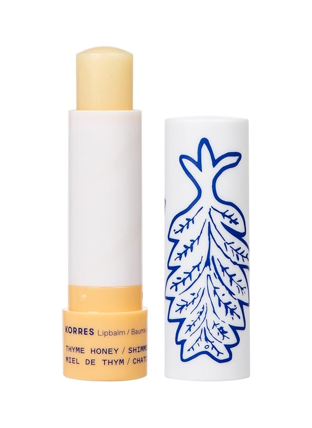 KORRES Lip Butter Stick Thyme Honey Shimmer, Hydrating Lip Balm with Greek Hypericum Balsam Oil, Moisturizing Natural Shine & Subtle Tint for Soft Smooth Lips, Lip Care for Women & Men, 0.17 Oz Stick