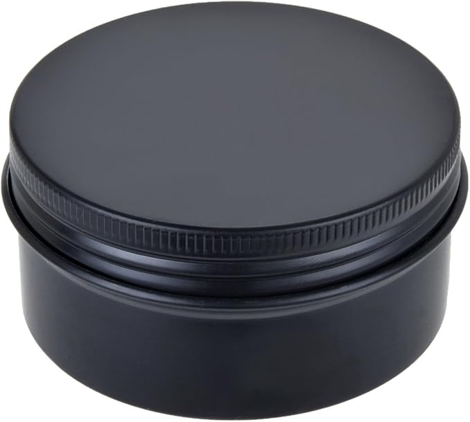 3oz 90g Aluminum Tins Round Metal Tins Container Screw Top Steel Tin Cans Cosmetic Sample Containers Tea Cans Bulk Food Storage Metal Steel Tin Jars Candle Travel Tins(Black,10 Pack)