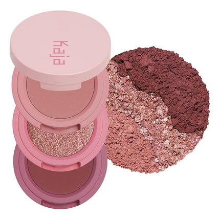 Kaja 3 Colors Eyeshadow - Beauty Bento 07 Glowing Guava | Mosaic Chrome, Shimmer, Matte finish, Cruelty free, K-Beauty Mini Palettes, Easy Finger Blendable, Glitter, High Pigmentation, 0.03 Oz