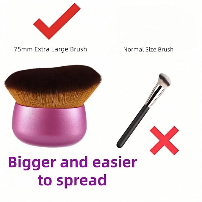 Blend & Blur 75mm Body Kabuki Brush - For Self Tanner, Body Bronzer & Foundation | Face/Back Multitool | Wet/Dry Use (Pink)