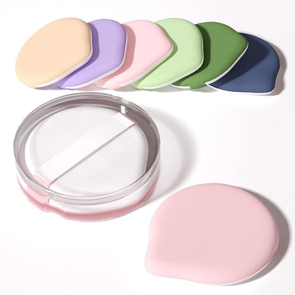 MOHOPE 8Pcs Air Cushion Makeup Puffs for Foundation with Portable Box, No Latex Blending Sponge for Liquid, Cream, Foundation and Powder, Teardrop Powder Puff, Mix