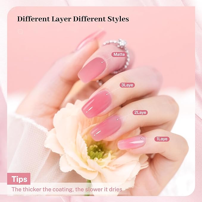 16.5ml Jelly Rose Pink Nail Polish Large Volume Quick Dry Nail Polish, Long Lasting Shine, Fingernail Toenail Nail Art DIY Home Travel Nail Art Gift