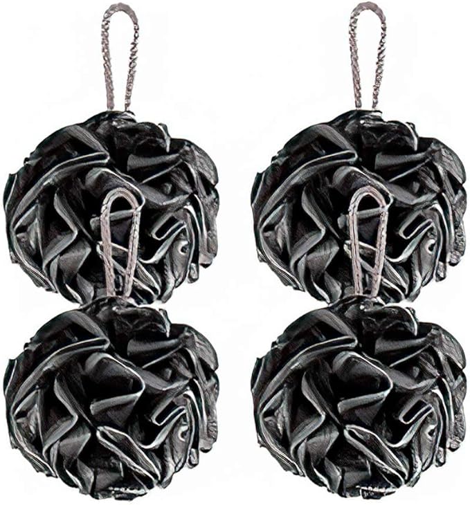 Loofah Bath Sponge, Novosun Soft Shower Sponge Set Extra Large Mesh Pouf Scrubber for Men and Women Exfoliate,Wash Sponge,Cleanse,Soothe Skin Pack of 4, XL 75g