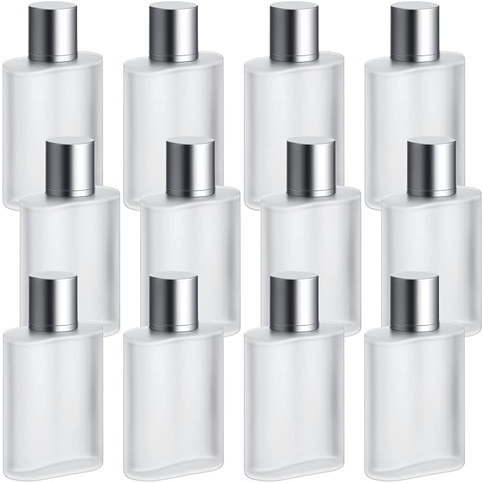 Tessco for you 6 Pcs 3.4 Ounces Perfume Bottles Empty Frosted Glass Spray Bottles 100ml Refillable Atomizer Perfume Dispenser Fine Mist Atomizer Cosmetic Make up Container (Silver Gray)