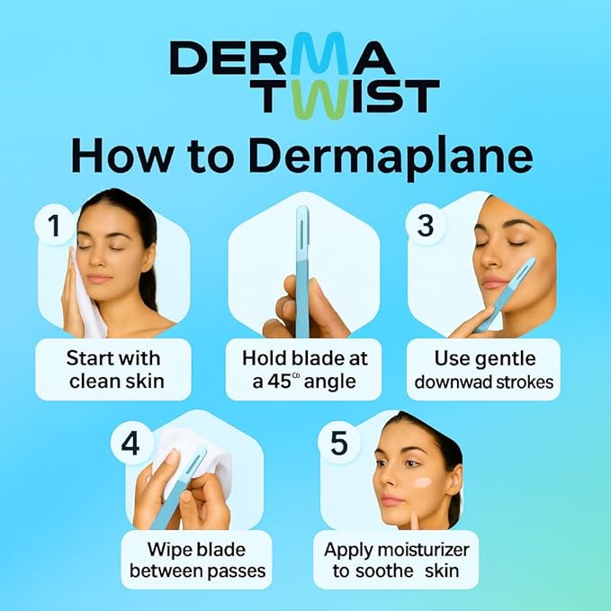 DermaTwist 10R Dermaplane Razor for Women Face – 20-Pack Sterile Disposable Dermaplane Scalpels Facial Razors for Women Face Dermaplaning Professional Face Shaver