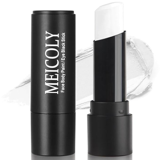 MEICOLY White Eye Black Stick,Waterproof Eye Black Baseball Softball Football Lacrosse,White Face Body Paint Stick for Halloween SFX Cosplay Corpse Clown Makeup