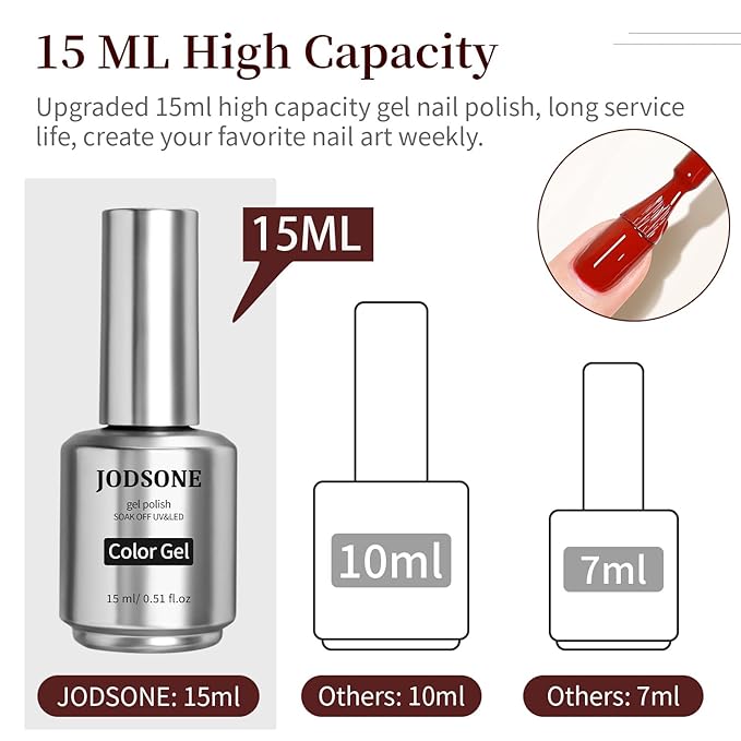JODSONE Red Gel Nail Polish 1Pcs 15ml Soak Off U V LED Gel Polish Nail Art Design Manicure Salon DIY At Home