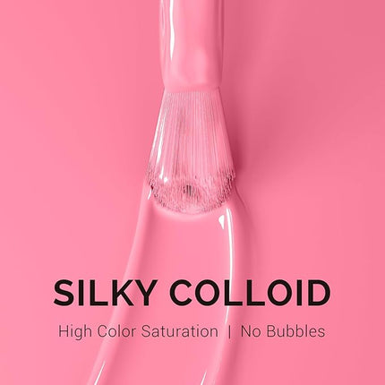 MelodySusie 0.5fl oz Strawberry Pink Gel Nail Polish, Nails Soak Off UV LED Pink Gel Polish Gift for Women Nail Art Manicure Salon DIY Nail Design Decoration at Home-A2610