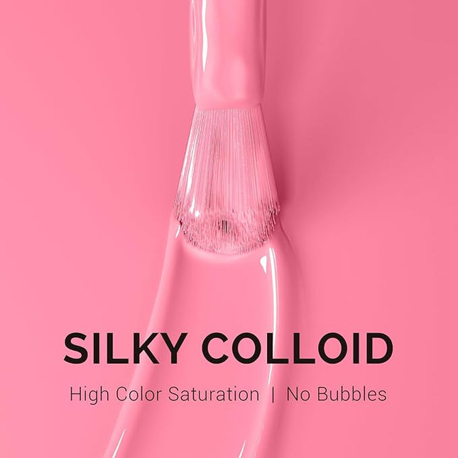 MelodySusie 0.5fl oz Strawberry Pink Gel Nail Polish, Nails Soak Off UV LED Pink Gel Polish Gift for Women Nail Art Manicure Salon DIY Nail Design Decoration at Home-A2610