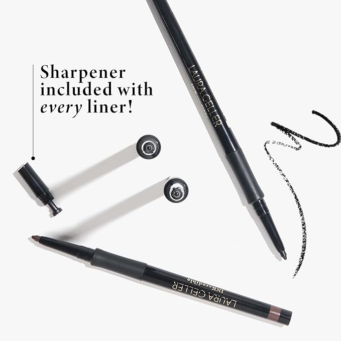 LAURA GELLER NEW YORK INKcredible Gel Eyeliner - Graphite - Waterproof Smudge-proof Eyeliner Pencil - Built in Sharpener