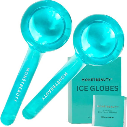 Ice Globes for Face, Freezer Safe and Highly Effective Facial Globes for Daily Beauty Routines, Face Roller to Reduce Puffiness, Enhance Circulation and Complexion (Blue, No Glitter)