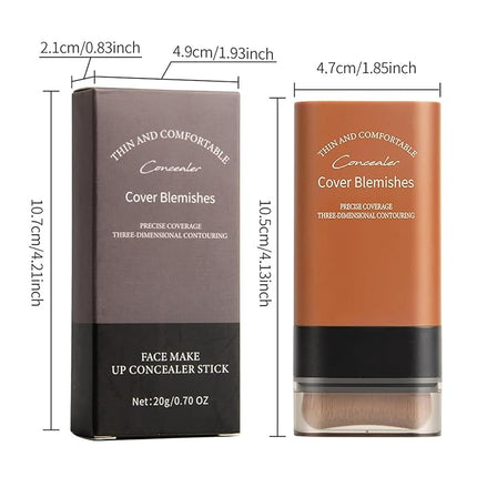 Flawless Face Foundation Stick,Korean Lightweight Hydrating Foundation Contour Stick with Brush,Multi-Use Face Makeup Sticks,Waterproof Thin and Cover Blemishes for All Skin Types (01#Ivory)