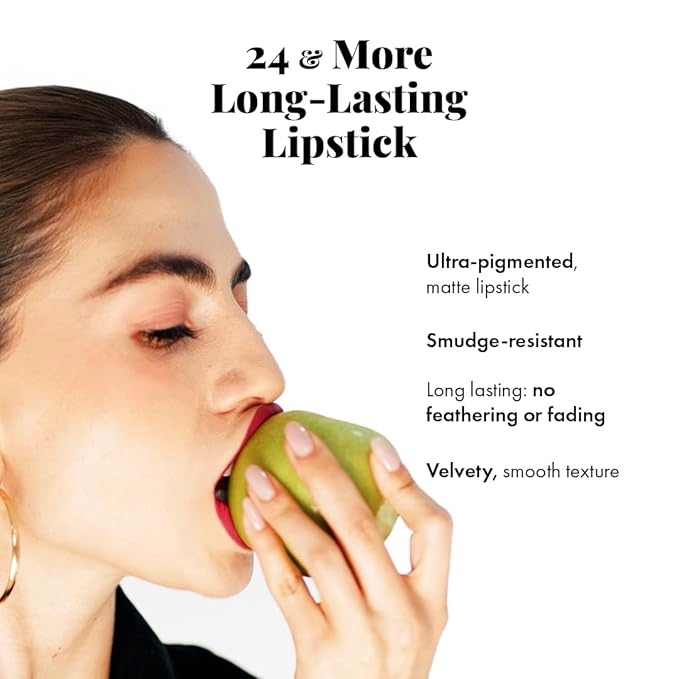 Jerome Alexander 24 & More Matte Liquid Lipstick – Long-Lasting, Ultra-Pigmented, Smudge-Resistant Matte Lip Color – Velvety Smooth Texture | 3Pack Set | Pomegranate, Plum, Caramel