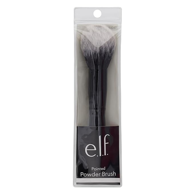 e.l.f. Pointed Powder Brush, Makeup Tool With Tapered End For Flawless Contouring & Highlighting, Vegan & Cruelty-Free