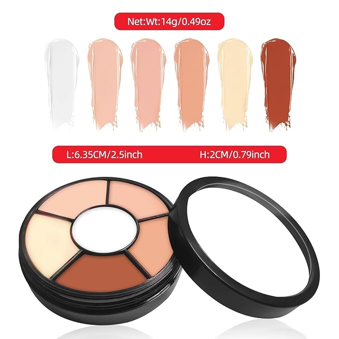 Go Ho 6 Colors Flesh Face Body Paint,Cream Washable Formula Face Painting for Halloween Cosplay,Body Paint SFX Makeup Palette,Professional Face Paint Vampire Zombie Makeup