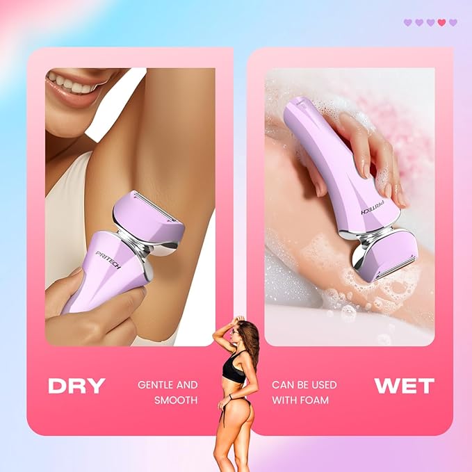 Electric Shaver for Women Rechargeable Wet Dry Electric Razor for Women, Waterproof Lady Shaver for Legs Arm Underarm Bikini Public Body Razor with One Extra Foil Blade