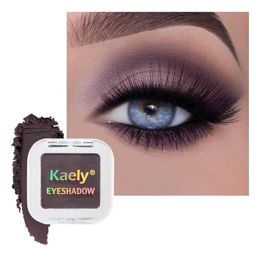 Kaely Smokey Plum Single Eyeshadow Makeup, Purple Neutral Powder Matte Eye Shadow for Older Women, Monochrome Eye Shadow Palette Pigmented Waterproof, sombras para ojos, Lightweight Blendable, 15