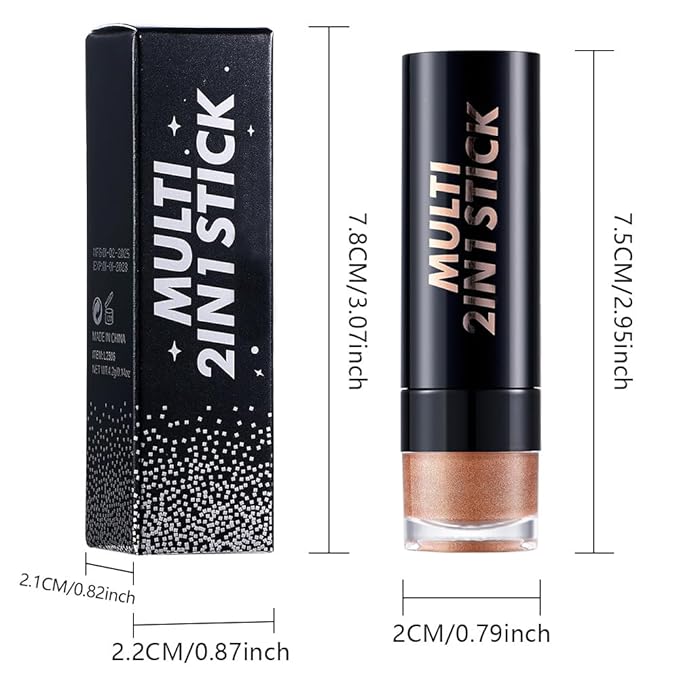 AMY'S DIARY Golden Sand Eye shadow & Eyeliner Stick 2-in-1, Cream Eyeshadow Pencil + Gel Eyeliner | Waterproof, Smudge-Proof Eye Makeup Crayon for woman, Face & Lip | Twist-Up Eye Shadow Pen