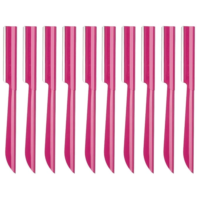 Eyebrow Razor, Eyebrow Razor Shaper for Men and Women, Grooming Shavers (red-10pcs)
